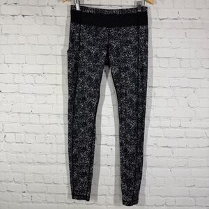 Lululemon Wunder Under Leggings Women Size 8 Abstract Coal 30” Training Gym